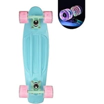 Cruiser Skateboard for Girls with LED Light Up Wheels Cool Completed Skate Board 22 inch for Kids Teens Beginners Standard Skateboard with Carrying Bag