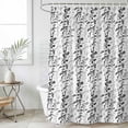 thumbnail image 6 of Black Grey Botanical Shower Curtain Set - 72" x 78" Washable Bathtub Curtain with 12 Hooks, Spring Floral Summer Farmhouse Waterproof Fabric Stall Shower Curtains for Bathroom/Bathtub Décor, 6 of 6