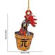 thumbnail image 3 of Billuyoard Colgante navideño de pollo con gorro navideño, bufanda, adorno colgante para árbol de Navidad, decoración para fiesta navideña Kits de decoración para fiestas Numero 5 Billuyoard HA040077-05, 3 of 6