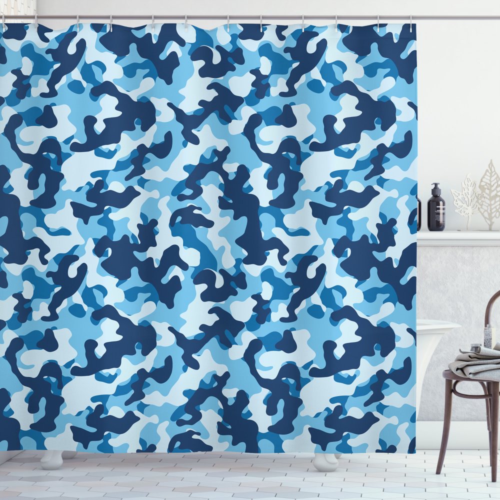 Camouflage Shower Curtain, Military Infantry Marine Troops Costume