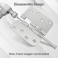 4 Inch 5/8" Radius Corner Door Hinges, Satin Nickel Exterior Door