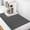 Solid Gray, variant on Designer Coffee Bar Mat, Small 12 x 19 Inches, Rubber Backing, Dish Drying Mat for Kitchen Counter, Absorbent Coffee Maker Mats for Countertop, Heat Resistant, Coffee Flavor Menu, Black