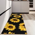 thumbnail image 4 of Black Yellow Sunflower Pattern Kitchen Rug Mat,Kitchen Runner Rugs Non Skid Washable,Decorative Kitchen Floor Mats for Kitchen,Sink,Laundry,17"X47", 4 of 5
