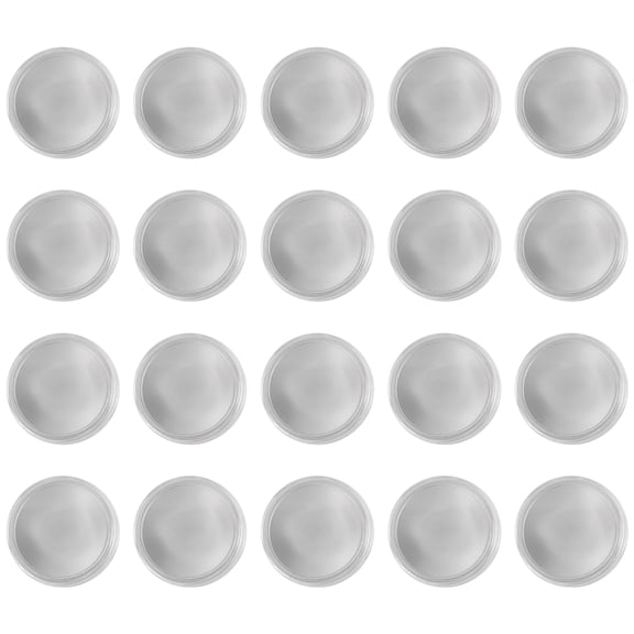20pcs Blank Metal Stamped Sublimation Blanks 40mm Laser Engraved Round Labels Acrylic Protective Case,1 set x charms for jewelry making,Silver