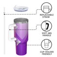 thumbnail image 4 of 40oz Tumbler with Handle and Straw, Vacuum Insulated Stainless Steel Travel Mug, Fits Car Cup Holder, Abstract Colorful Print, 4 of 6