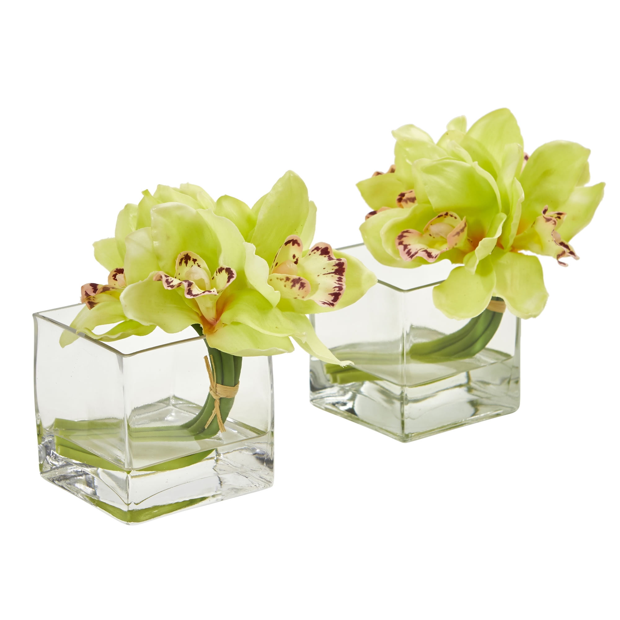 Green 28 Artificial Cymbidium Orchid Spray Green 28 Artificial Cymbidium Orchid Spray