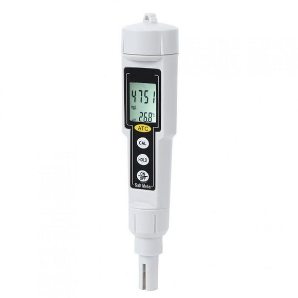 ANGGREK Salinity Temperature Meter,Portable Salinity Tester,CT3081 Portable Digital Salinometer Salinity Temperature Humidity Tester Meter For Salt Water Pool