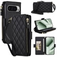 thumbnail image 2 of For Google Pixel 9 / 9 Pro 5G RFID Blocking Wallet Case, Crossbody Purse Phone Case with 9 Card Slots, Zipper Pocket & Detachable Strap,Black,For Pixel 9 / 9 Pro, 2 of 9