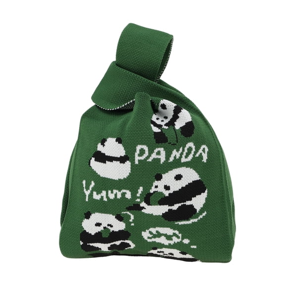 Unique Bargains 1 Pc Knitted Wrist Bag Cute Animal Pattern Gift Bag Green