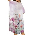 thumbnail image 2 of DISNIMO Womens Swimsuit Cover Up with Hummingbird Flower Print Long Summer Beach Coverups Kimono Casual Loose Beach Cover ups Lightweight Half Sleeve Bikini Cover Up, 2 of 6