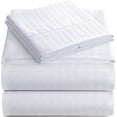 thumbnail image 1 of Striped Bed Sheet Set 1800 Luxury Soft Microfiber Deep Pocket 3-Piece Bedding Set - Wrinkle, Stain, Fade Resistant - White Queen, 1 of 4