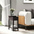 thumbnail image 2 of HOMCOM Table d'Appoint à Dessus Rabattable, Table d'Appoint Étroite avec Tablette de Rangement pour Chambre, 2 of 10