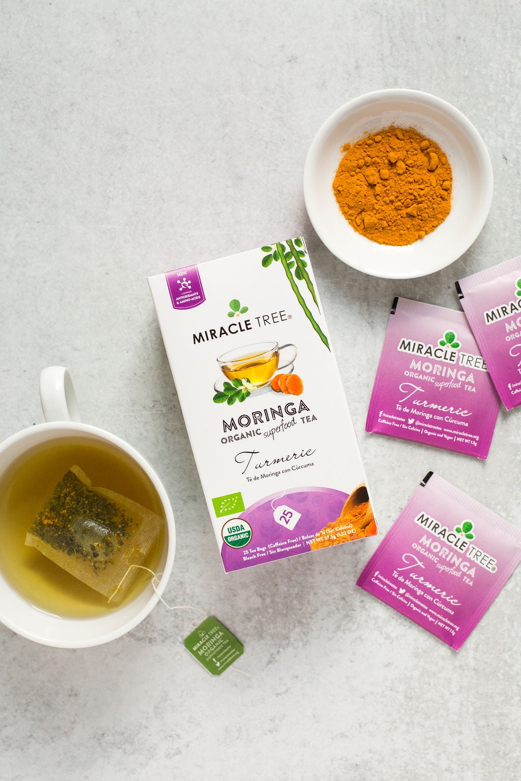 Miracle Tree – 6 Count, Organic Moringa Tea, 25 Enveloped Tea Bags, Green Tea