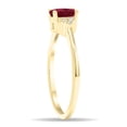 thumbnail image 3 of SZUL Women's Oval Shaped Ruby and Diamond Half Moon Ring in 10K Yellow Gold, 3 of 5
