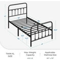 thumbnail image 2 of Eleanor Grace Classic Metal Platform Bed Frame Mattress Foundation with Victorian Style Iron-Art Headboard/Footboard/Under Bed Storage/No Box Spring Needed/Twin XL Size Black, 2 of 9