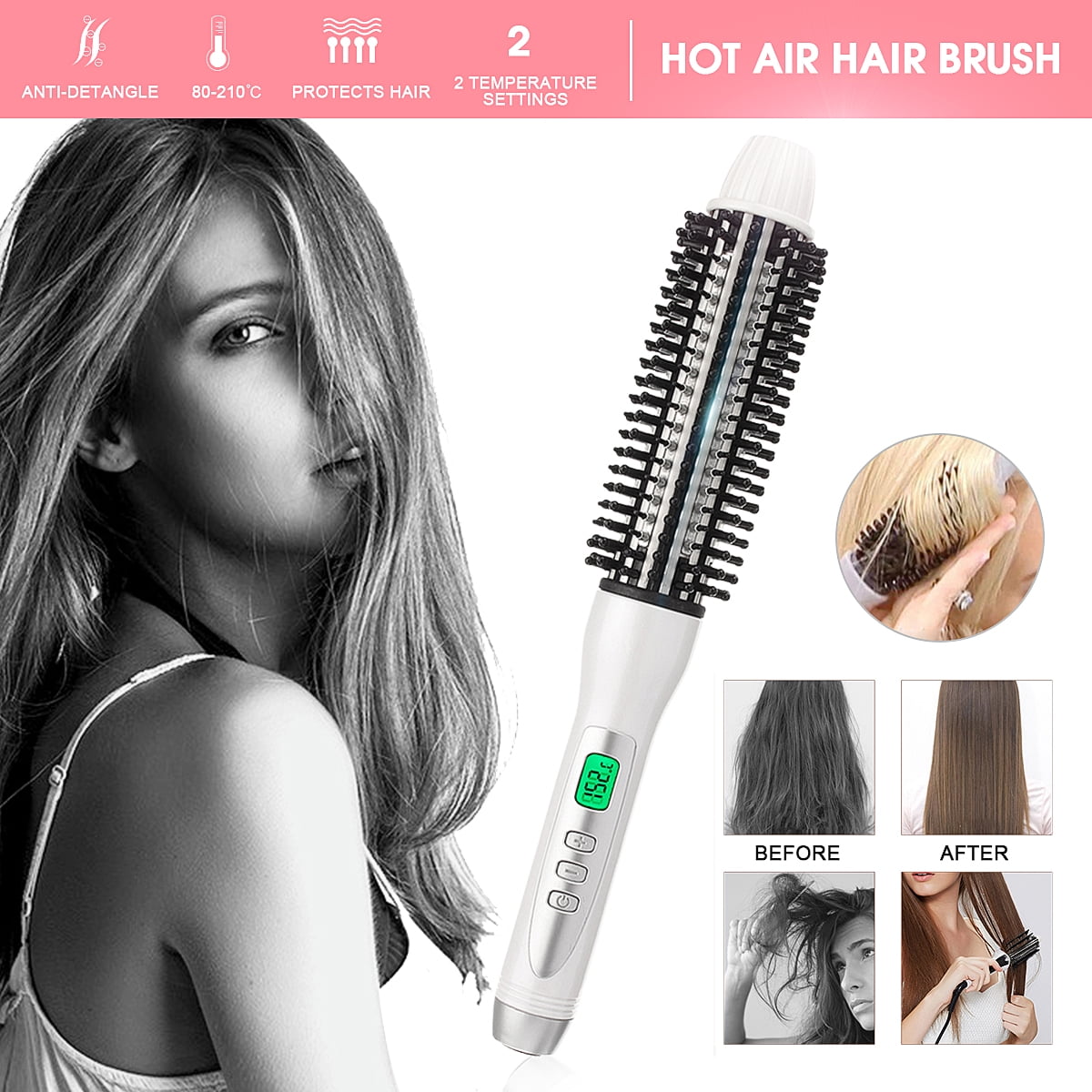 45W PTC Hot Air Brush Styler & Volumizer Multifunctional Straight Iron