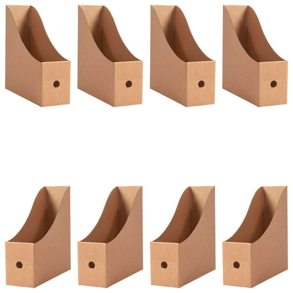 8 Pcs File Holders Cardboard Box File Organiser Box Document Organiser Desk Organizer Magazine Rack for School Office