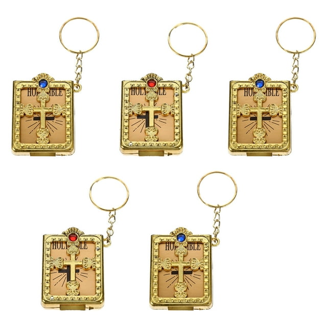 BRIGHTFUFU 5 piezas Biblia llavero colgante catolicismo llavero religioso colgante ornamento