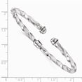 thumbnail image 2 of 14K White Gold bracelet Cuff Twisted 4 mm Polished Textured Hinge Bangle, 2 of 2