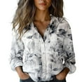thumbnail image 3 of Endives Womens Cotton Shirts Boho Vintage Printed Fashion Button Down Shirts Casual Tops Long Sleeve Blouse, 3 of 7