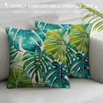 thumbnail image 3 of Natural Mulberry Silk Pillowcase for Hair and Skin, Mulberry Silk Bed Pillow Cover with Hidden Zipper Hypoallergenic Organic Silk Pillowcase (King , Green Monstera Print), 3 of 5