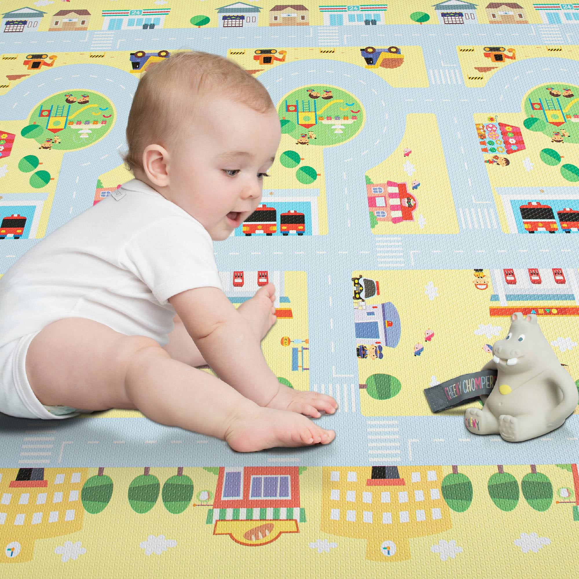 RAY STAR 55x90.5x0.39in Baby Play Mat, Reversible Crawling play mat Thickness Soft Mat