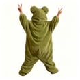 thumbnail image 6 of LEKWK Adult Onesie Pajamas Funny Frog Costume Animal Onesie Fleece Hooded Jumpsuit Sleepwear Cute Halloween Pajamas Cosplay Party Fancy Dress, 6 of 6
