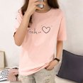 thumbnail image 1 of Zonghan Print Letter Heart Women T Shirt Casual Funny Short Sleeve O Neck T- shirt Unisex Lady Girl Top, 1 of 5