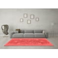 thumbnail image 3 of Ahgly Company Machine Washable Indoor Square Abstract Red Modern Area Rugs, 7' Square, 3 of 4