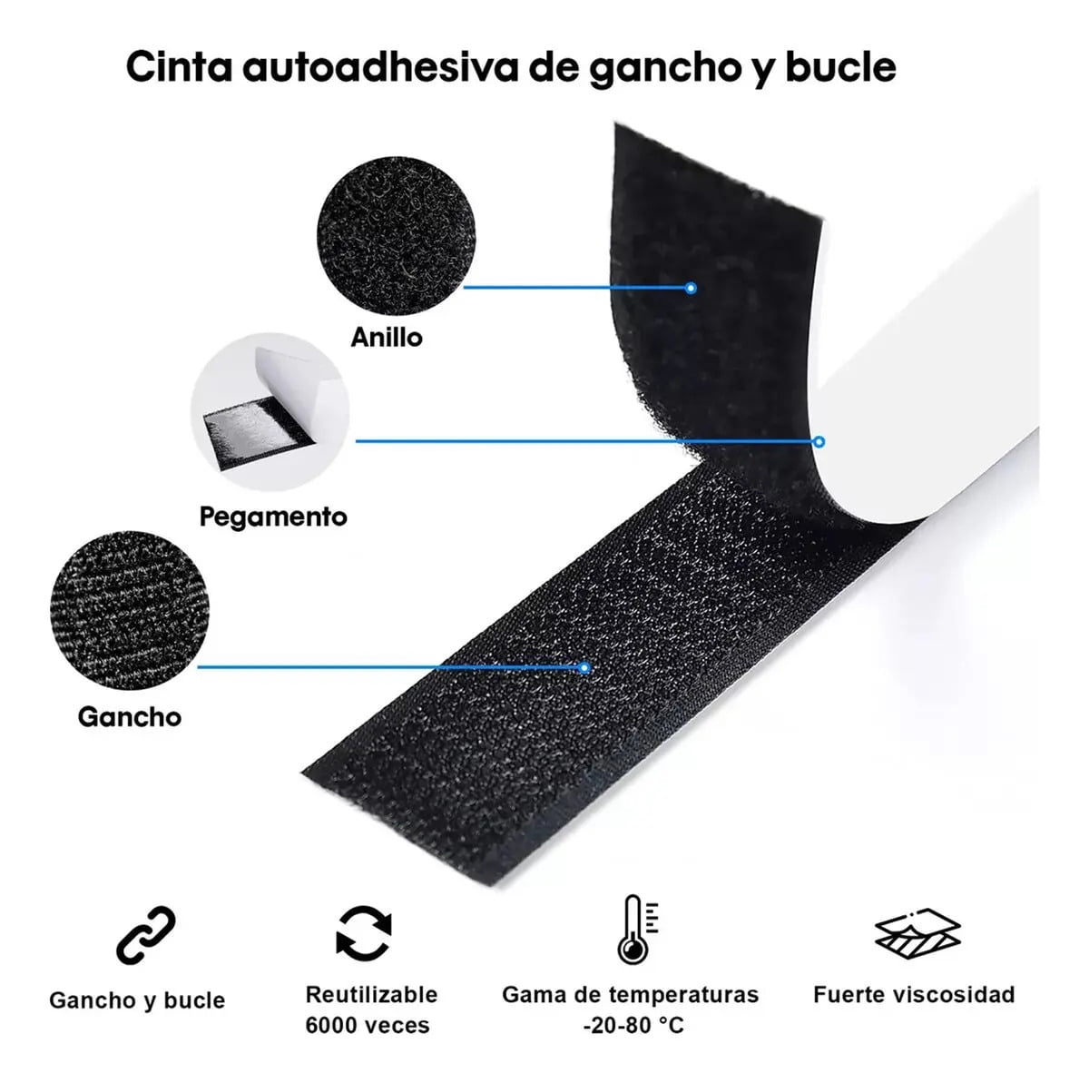 Xhd Velcro With Adhesives For Sewing Plush Hook Roll 25m
