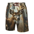 thumbnail image 4 of Cauagu American Wildlife Deer Forest Print Men's Swim Trunks,Hawaiian Bathing Suit Swimsuits Beach Shorts with Pockets for Men Quick Dry Swimming Board Shorts-3X-Large, 4 of 6
