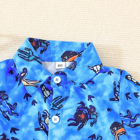 

nsendm Toddler Boys Short Sleeve Cartoon Prints T Shirt Tops Shorts Child Kids Gentleman Outfits Outfits for Baby Boys Childrenscostume Blue 6-12 Months