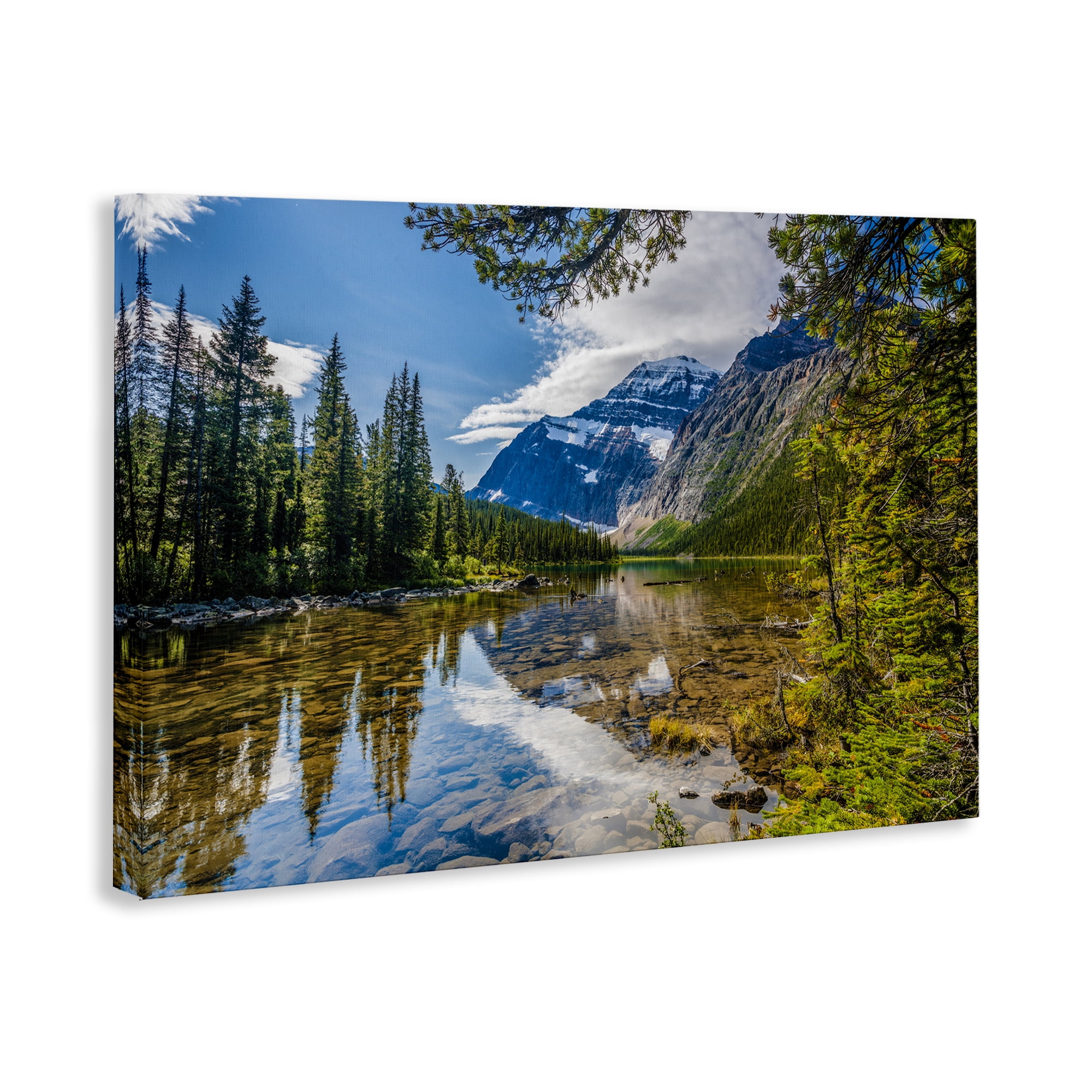 Stupell Industries Mountain Valley's Stream Landscape & Nature Photography Wrapped Canvas Art Print Wall Art, 24 x 16