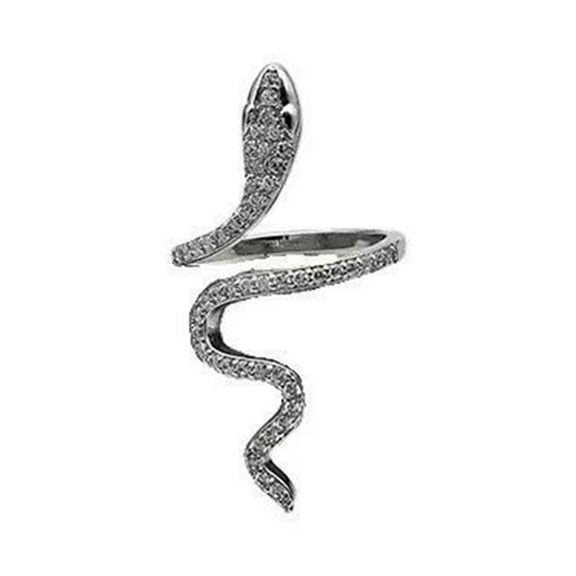 Snake Rings Cubic Zirconia Jewelry For Women Party Gift Adjustable T2S0
