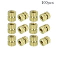 thumbnail image 4 of HUGFEGWE M4x6mm Female Thread Knurled Nuts,100PCS Hx5mm OD Brass Threaded Insert Embedment Nuts Hydraulic Welded Joint Injection Molding Assortment Kit for 3D Printing Injection Molding CJB91-25049, 4 of 7
