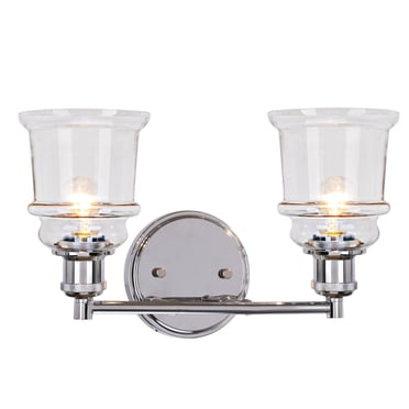 Aspen Creative 1-Light Bathroom Vanity Wall Fixture In Satin Nickel & Chrome - Transitional Design