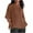 Coffee, variant on Fanxing Pleated Linen Shirts for Women Plus Size 3/4 Sleeve Tops Wrinkle Resistant Casual Work Tops Summer Round Neck Tshirts S-5XL