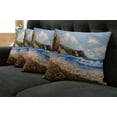 thumbnail image 2 of Ambesonne Ocean Throw Pillow Cover 4 Pack, Sea Coast by Beach Rock, 18", Blue Brown White, 2 of 6