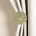 thumbnail image 2 of MERIVILLE Set of 2 Blossom Window Drapery Medallion Holdbacks, Curtain Tiebacks, Wall Hook, Tassel Holder, French White, 2 of 3