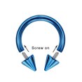 thumbnail image 3 of FANSING 16g 8mm Blue Surgical Steel Horseshoe Septum Rings 16 Guage Internally Threaded Circular Barbell with Removable Spike Ends, 3 of 3