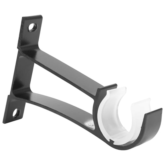 2025 New! 4 Pack Single Curtain Rod Brackets for Drapery Aluminum Alloy Heavy Duty Holders (Black)