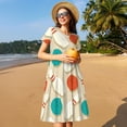 thumbnail image 4 of Disketp Vintage Bowling para Vestido de Manga Corta para Mujeres, Vestidos de Verano para Mujeres, Casual y Holgado para la Playa, 4 of 6
