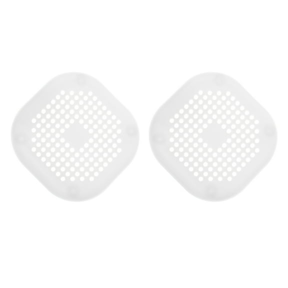 Uxcell 2packs Shower Drain Hair Catcher  Square Drain Strainer for Shower Kitchen, White