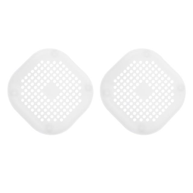 Uxcell 2packs Shower Drain Hair Catcher Square Drain Strainer for Shower Kitchen, White