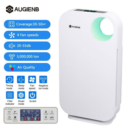 AUGIENB Large Air Purifier with True HEPA Filter, Allergies Eliminator Air Cleaner for Large Rooms, Home, Dust & Pollen, Smoke and Pet