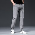 thumbnail image 1 of OmicGot New Arrival Men's Pant Breathable Solid Color Mid Straight Loose Men Trousers Plus Size 42, 1 of 12