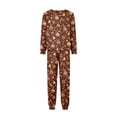 thumbnail image 6 of Wuceii Matching Family Christmas Pajamas Sets - Seasonal Brown Bells & Baubles Print Long Sleeve Tops+Pants Sleepwear, Christmas Eve Sleepover Outfits Matching Pajamas for Holiday for XL Pjs, 6 of 6