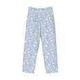 thumbnail image 6 of Uemuo Gray White Floral Pattern Men's Wide Leg Palazzo Lounge Pants with Pockets Light Weight Loose Comfy Casual Pajama Pants-Medium, 6 of 9