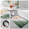 thumbnail image 6 of Sage Green Beach Bath Mat 3 Piece Bathroom Rug Set, Farmhouse Coastal Ombre Sea Waves Art Non Slip Bath Rug Contour Mat and Toilet Lid Cover, Absorbent Shower Mats Soft Bath Rugs and Mats Sets, 6 of 8