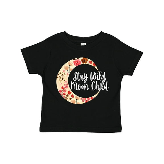 Inktastic Baby Stay Wild Moon Child Crescent Moon with Flowers Girls Toddler T-Shirt